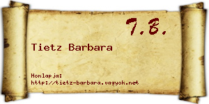 Tietz Barbara névjegykártya